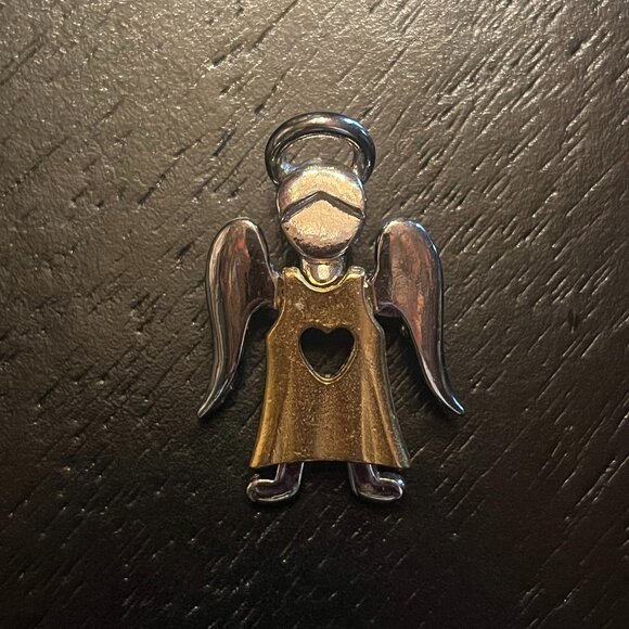 Vintage Gold and Silver Tone Angel Brooch Cookie Lee - Picture 1 of 5